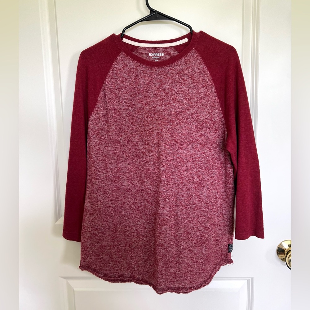 Express Raglan Baseball Long-Sleeve Shirt, Medium